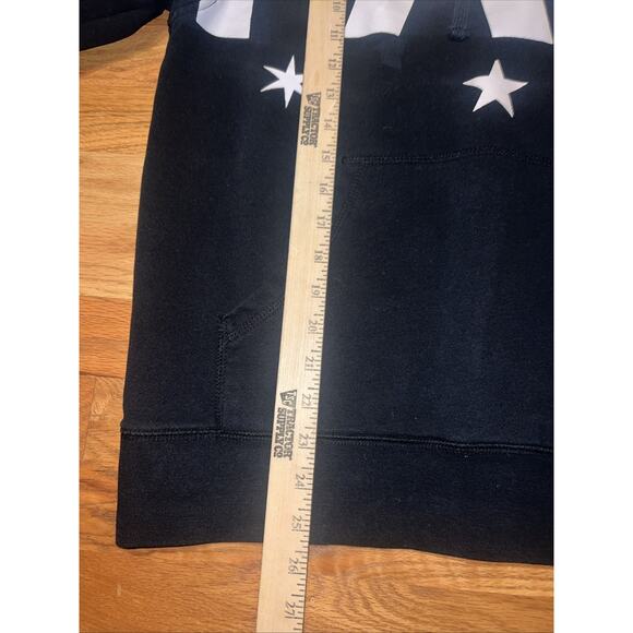 Famous Stars And Straps Hoodie Sz Medium Black Y2K 90s Grunge Skater Spell Out - Picture 5 of 9